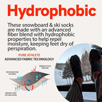 High Performance Wool Ski Socks - Thermal Warm Merino Wool OTC Sock, Men Women