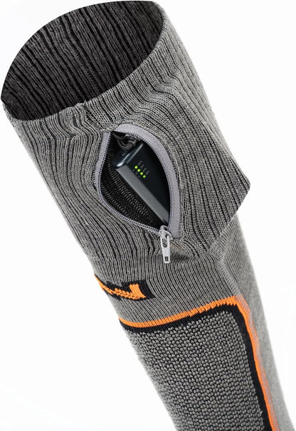 Fieldsheer Merino 2.0 Wool Heated Socks for Men with Wireless Remote Control, Three Heat Settings, Arch Support & Cushioning, Dark Grey - X-Large