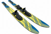 Water Skis, Adult Water Ski with Adjustable Horseshoe Bindings & Padded Rear Toe Plate, High-Gloss UV Coating Waterskis Combo for Adults up to 300 Lbs