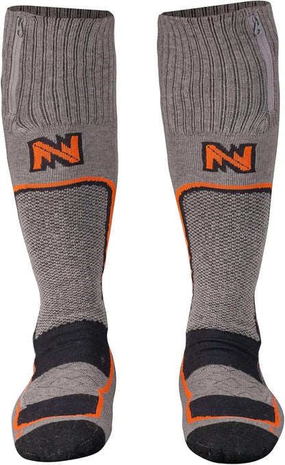 Fieldsheer Merino 2.0 Wool Heated Socks for Men with Wireless Remote Control, Three Heat Settings, Arch Support & Cushioning, Dark Grey - X-Large