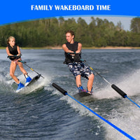 Dyneema No Stretch Wakeboard Rope and Handle, 75FT Floating Wakeboard Tow Rope with T-Handle for Doing Spin Skill, 4-Sections Ski Ropes for Water Skiing, Watetsports Ropes for Kneeboarding