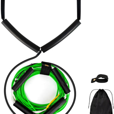 75FT No Stretch Wakeboard Rope and Handle, Floating Dyneema Wakeboard Tow Rope, 4 Sections Adjustable Water Ski Ropes for Wakeboarding, Waterskiing, Kneeboarding and Wakesurfing