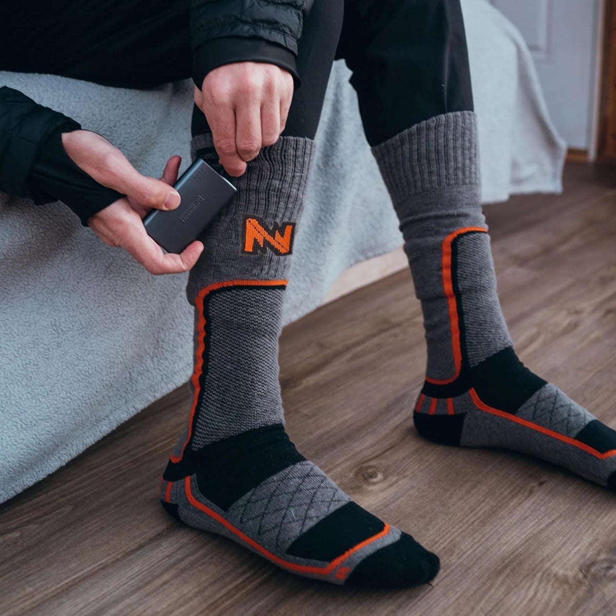 Fieldsheer Merino 2.0 Wool Heated Socks for Men with Wireless Remote Control, Three Heat Settings, Arch Support & Cushioning, Dark Grey - X-Large