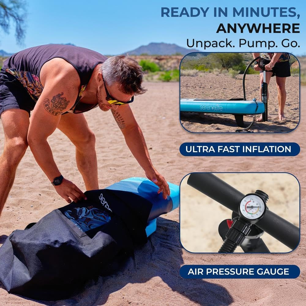 Inflatable Stand up Paddle Board with Premium SUP Accessories, Wide Stable Design, Non-Slip EVA Deck Pad for Youth and Adults