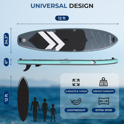 Inflatable Stand up Paddle Board with Premium SUP Accessories, Wide Stable Design, Non-Slip EVA Deck Pad for Youth and Adults