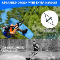 Dyneema No Stretch Wakeboard Rope and Handle, 75FT Floating Wakeboard Tow Rope with T-Handle for Doing Spin Skill, 4-Sections Ski Ropes for Water Skiing, Watetsports Ropes for Kneeboarding