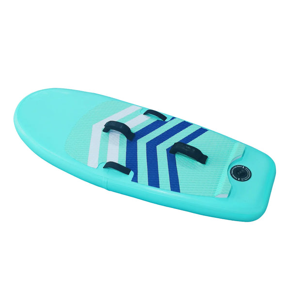Adult Inflatable PVC Stand-Up Paddleboard SUP Water Paddleboard Soft Surf Board with Float and Slide Fins