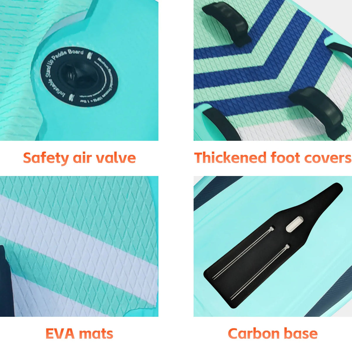 Adult Inflatable PVC Stand-Up Paddleboard SUP Water Paddleboard Soft Surf Board with Float and Slide Fins